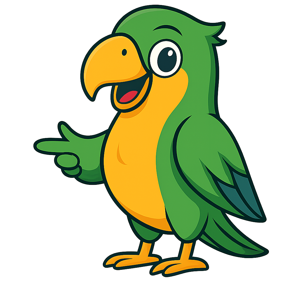 Mascote a apontar