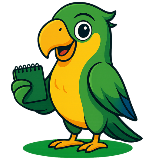 Mascote Papagaio sorrindo